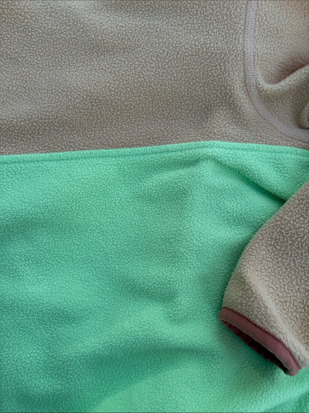 Patagonia Micro D Snap-T Fleece Jacket 2T Salamander Green Tan Colorblock - Picture 7 of 7
